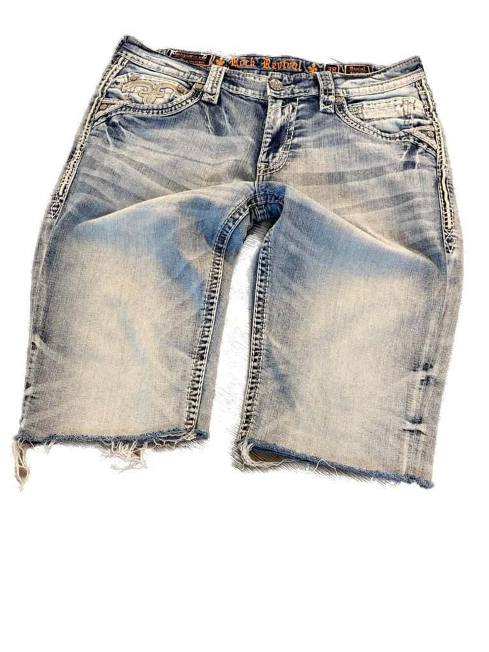 Rock Revival Daniel Straight Size 38 Cut-Off Denim Shorts